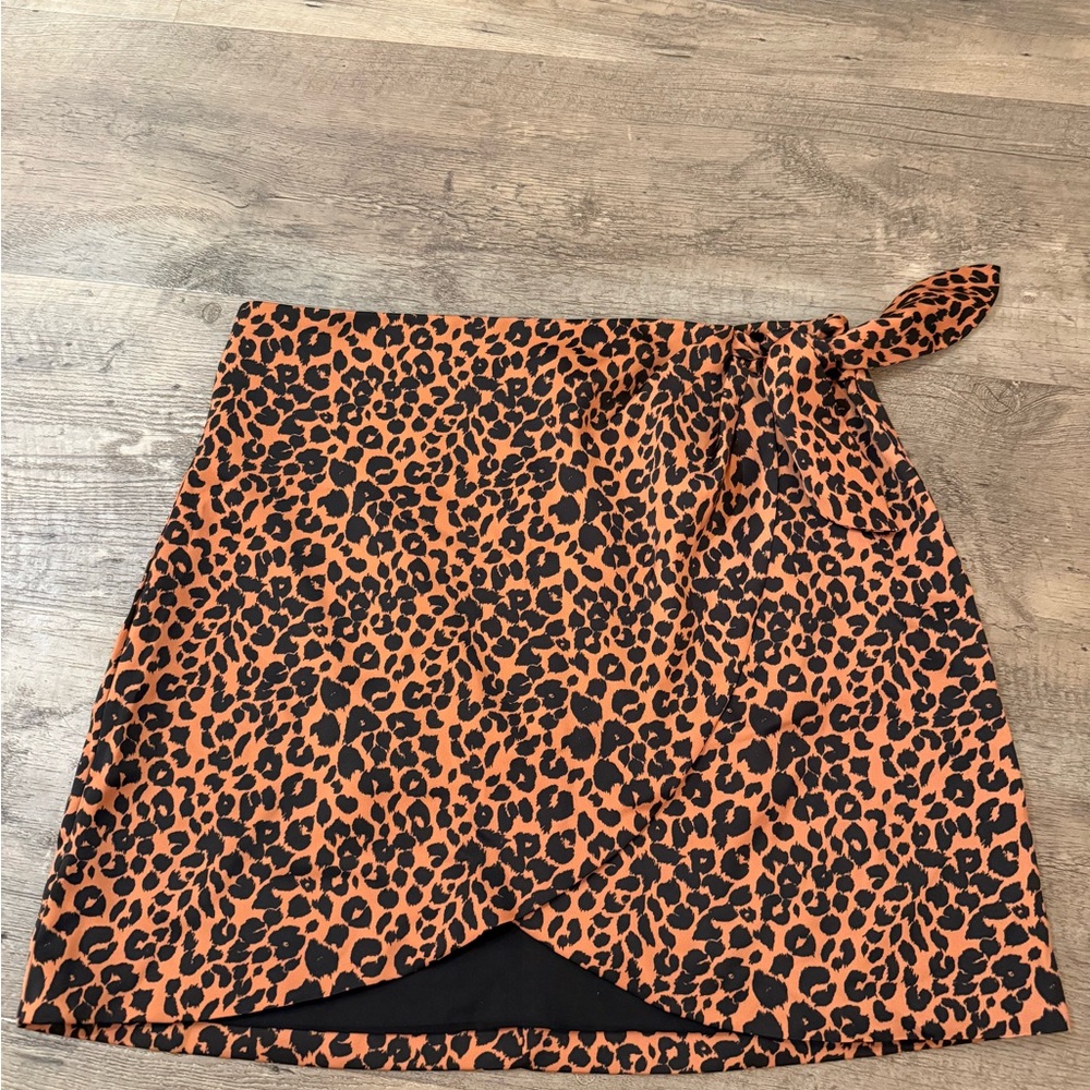 Giani Bini Leopard Print Wrap Skirt